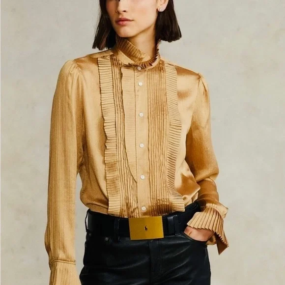 POLO RALPH LAUREN | Street Style Plain Party Style Metallic Shirt - Picture 2 of 7